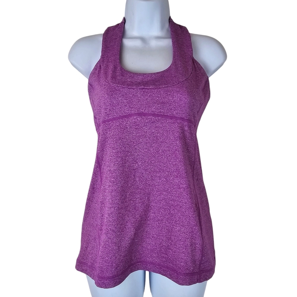 Lululemon Scoop Neck Tank Built-In Bra Pink Heather Size 8